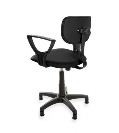 Ergonomiczne krzesło laboratoryjne ErgoPlus Eco, podłokietniki, ekoskóra