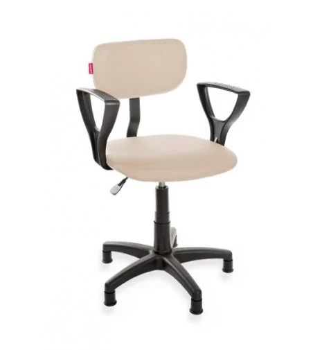 Ergonomiczne krzesło laboratoryjne ErgoPlus Eco, podłokietniki, ekoskóra