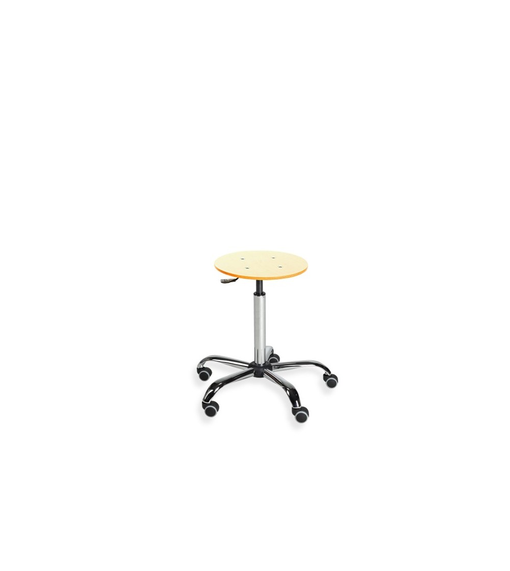 Taboret, stołek, hoker ze sklejki BlackTab - chrom, kółka, podnóżek