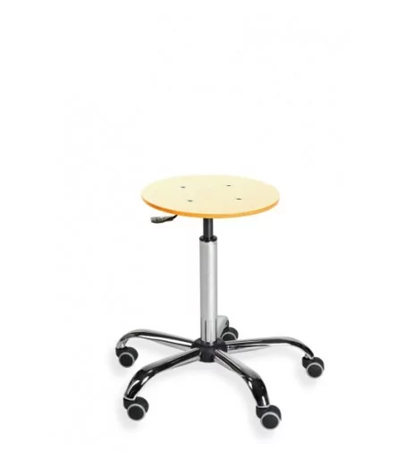 Taboret, stołek, hoker ze sklejki BlackTab - chrom, kółka, podnóżek