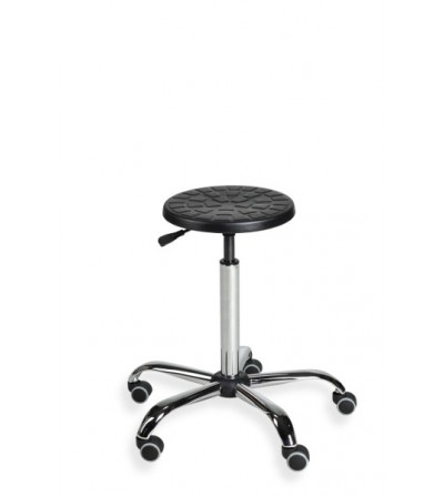 Taboret laboratoryjny PurTab na kółkach, chrom, od producenta