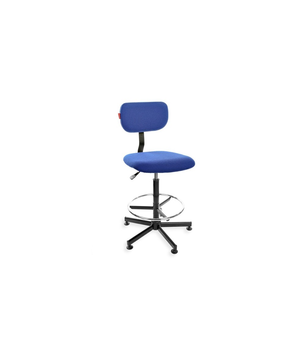 Podwyższane ergonomiczne krzesło szwalnicze Black 01, podnóżek, stopki