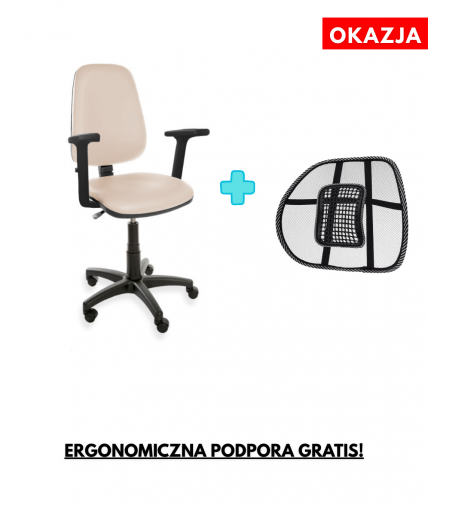 Krzesło biurowe obrotowe KOMFORT ECO z podłokietnikami, ekoskóra