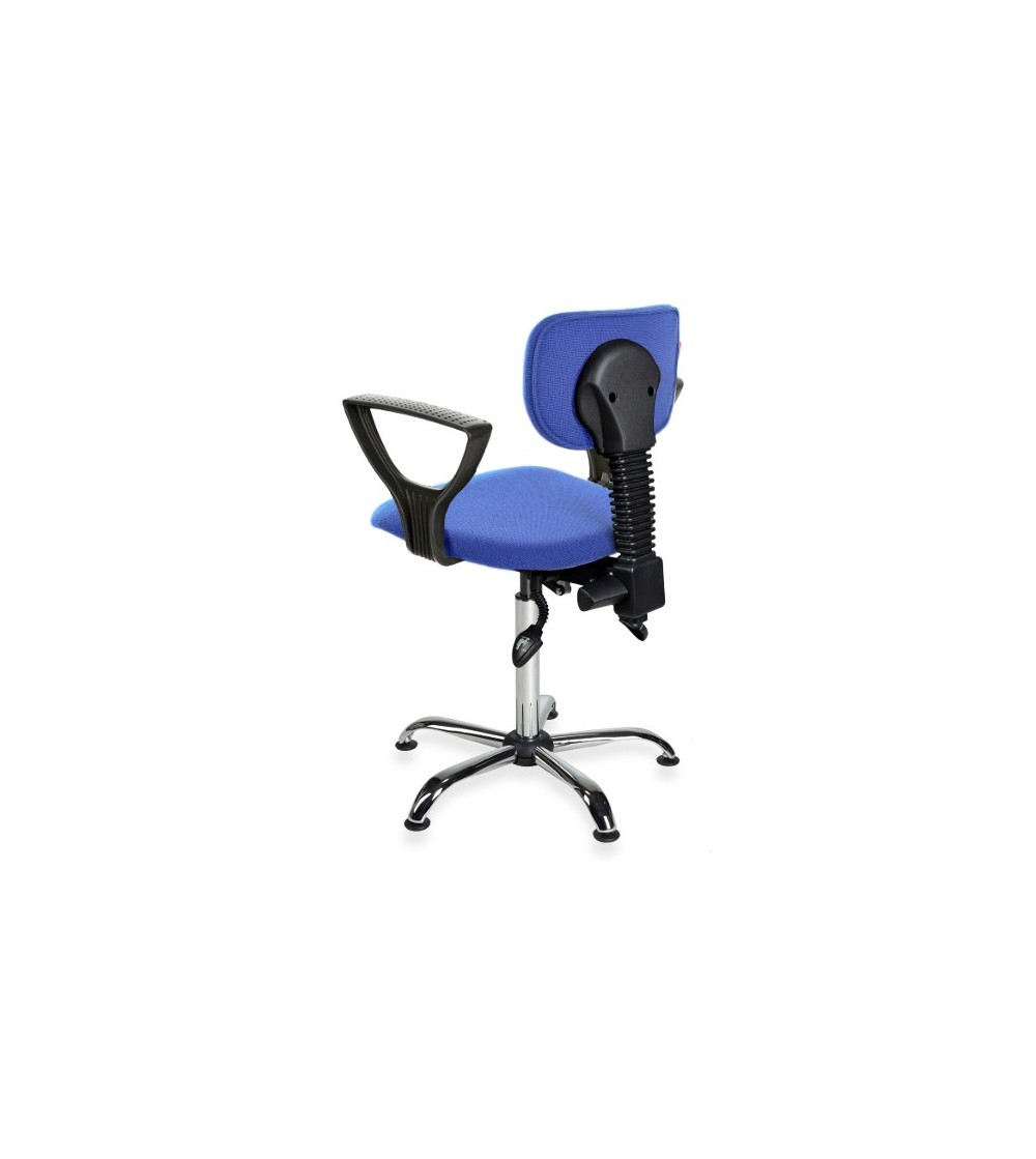 Krzesło laboratoryjne obrotowe z podłokietnikami Black 01 chrome asynchro PD
